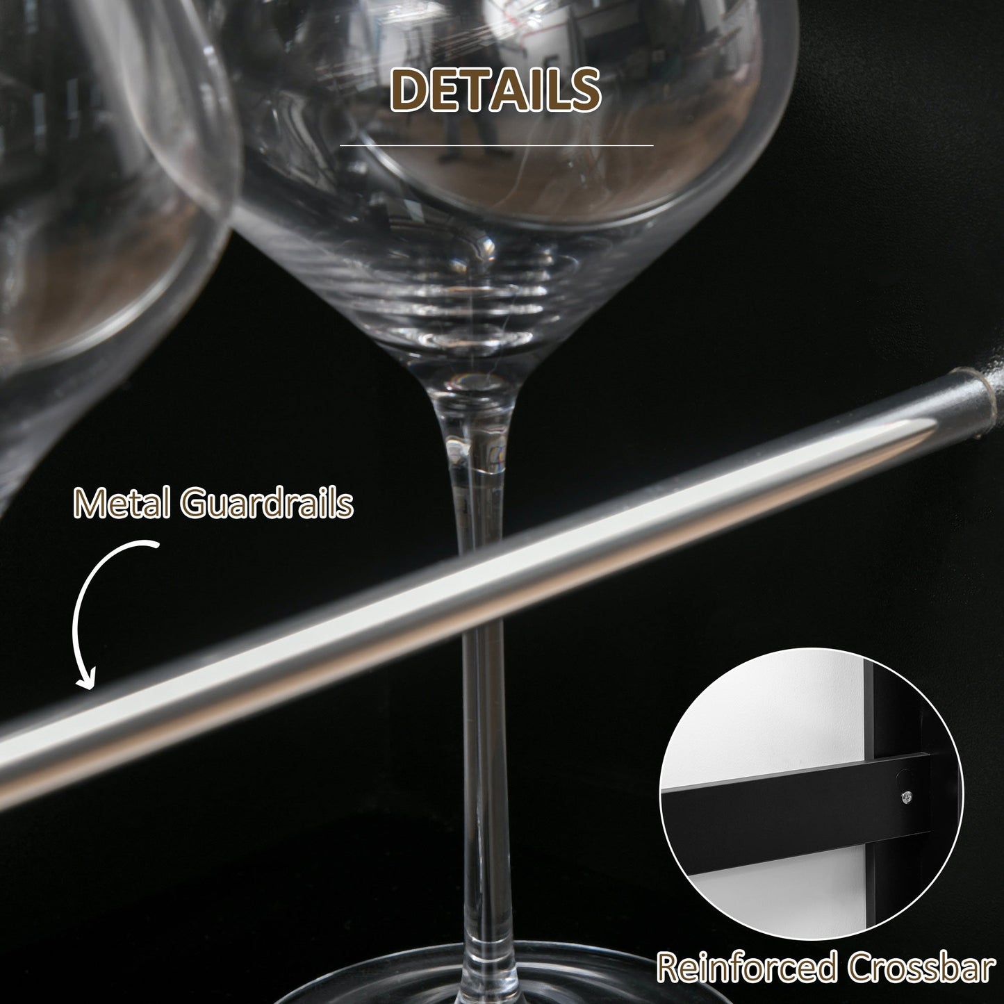 HOMCOM Modern Counter-Height Bar Table for Dining, 3 Shelves