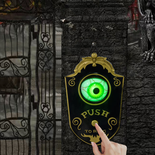 HOMCOM Halloween Doorbell for Porch, Eyeball Lights & Sounds