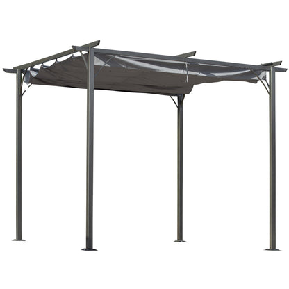Outsunny 10x10 Metal Pergola for Patio, Retractable Shade