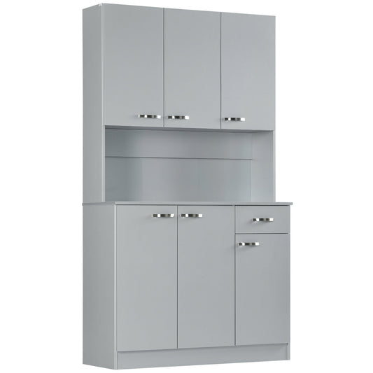 HOMCOM Modern Kitchen Pantry Hutch with Microwave Shelf