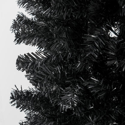 HOMCOM Black 8ft Pencil Christmas Tree for Holidays, Stand