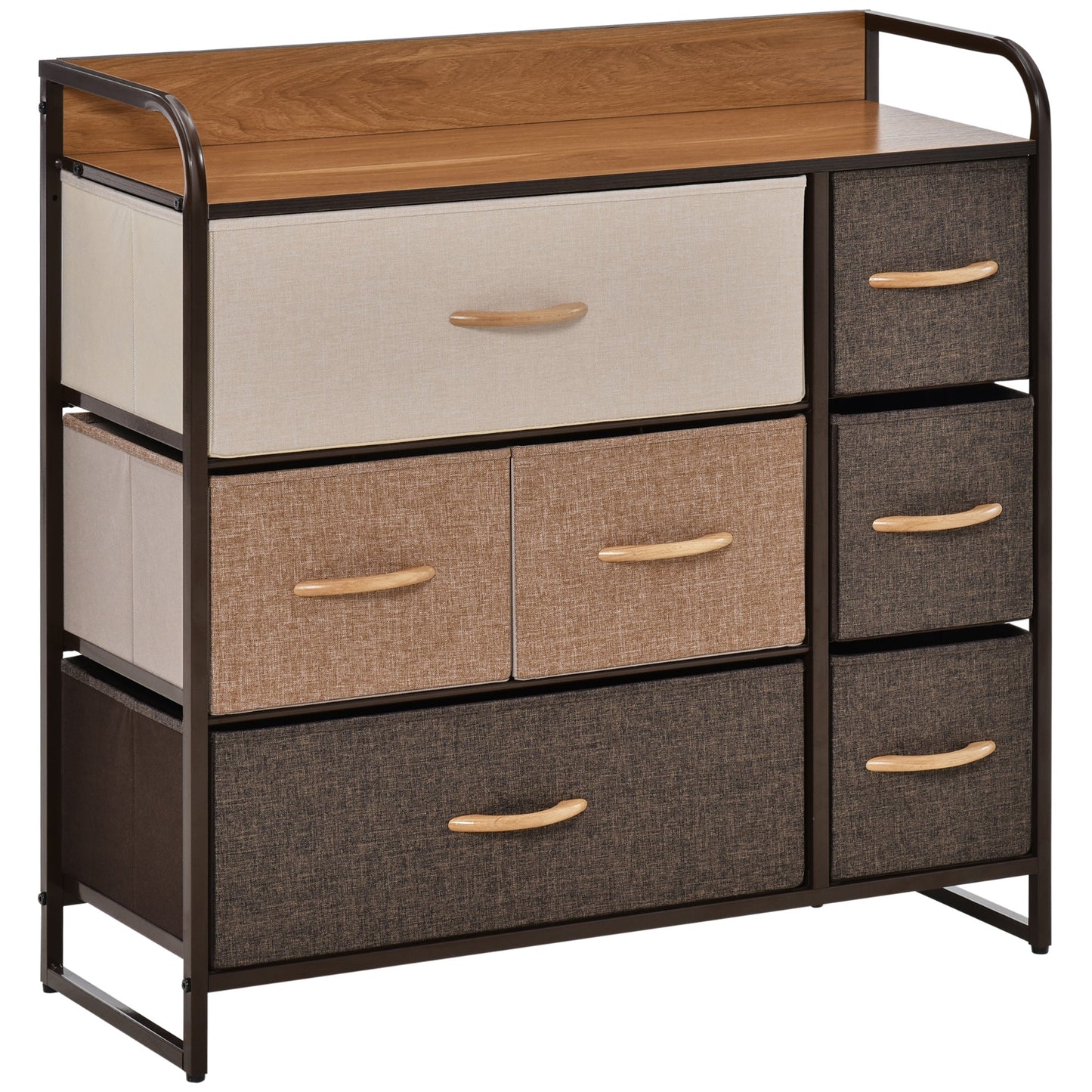 HOMCOM Industrial 7-Drawer Dresser for Bedroom, Steel Frame