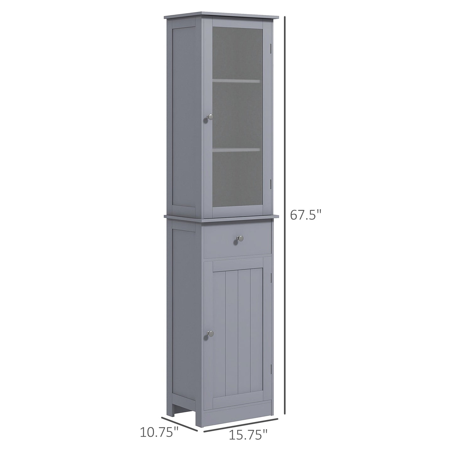 Modern kleankin Tall Narrow Bathroom Cabinet for Small Baths