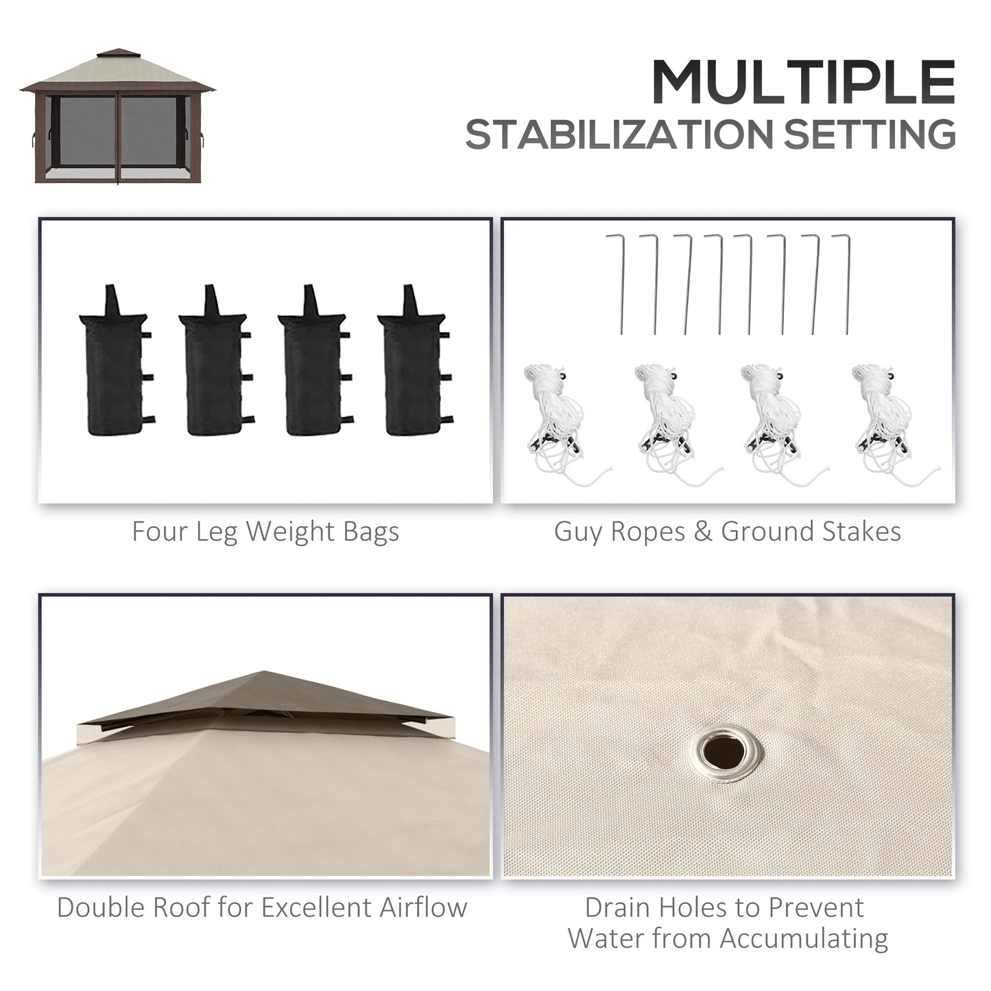 Outsunny 13x13 Pop-Up Patio Gazebo, 2-Tier Roof & Carry Bag
