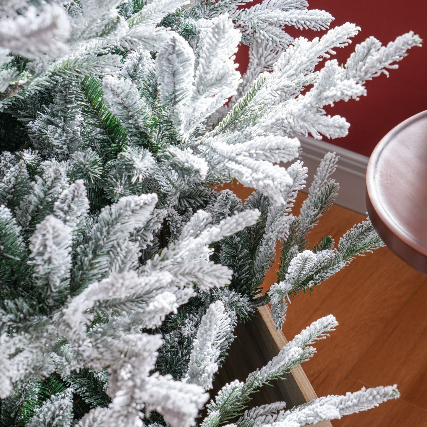 HOMCOM Flocked Artificial Christmas Tree for Home, Auto-Open