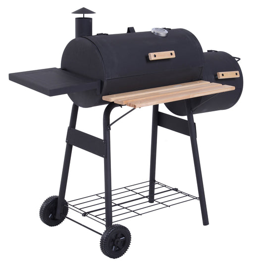 Outsunny Portable Charcoal Grill for Backyard with Wheels