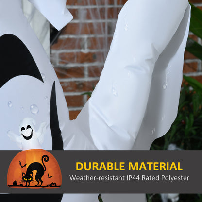 HOMCOM Halloween Ghost & Pumpkin Yard Inflatable, 5ft LED