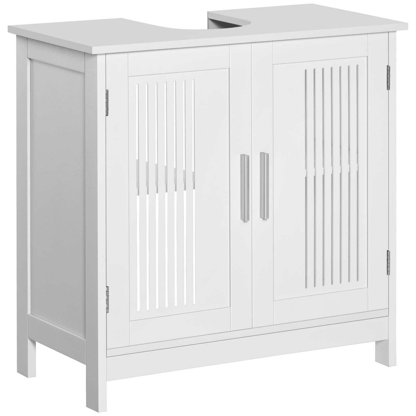 kleankin White Bathroom Under-Sink Cabinet, Adjustable Shelf