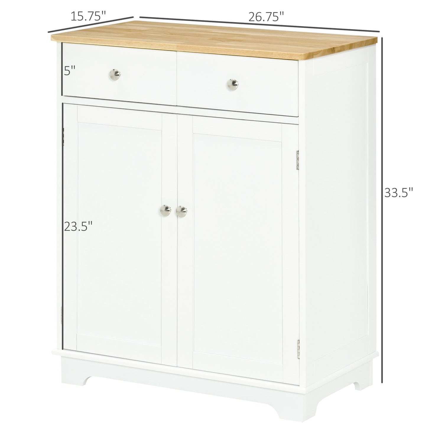 HOMCOM Modern Sideboard for Kitchen & Hallway Solid Wood Top