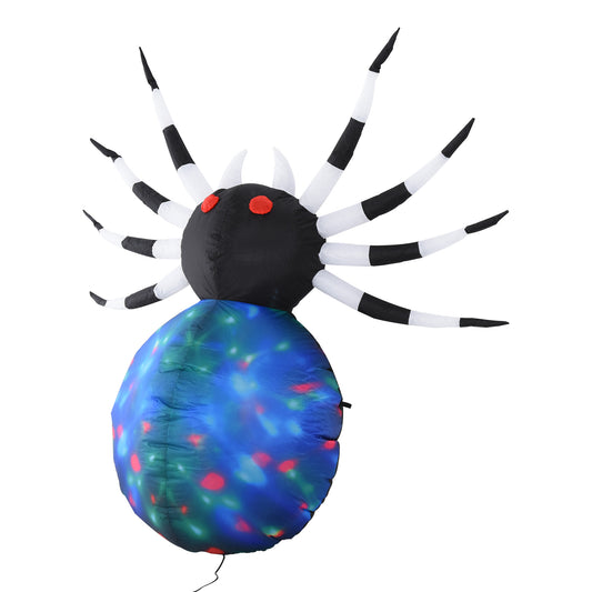 HOMCOM 5-Ft Halloween Inflatable Spider, LED Yard Decor