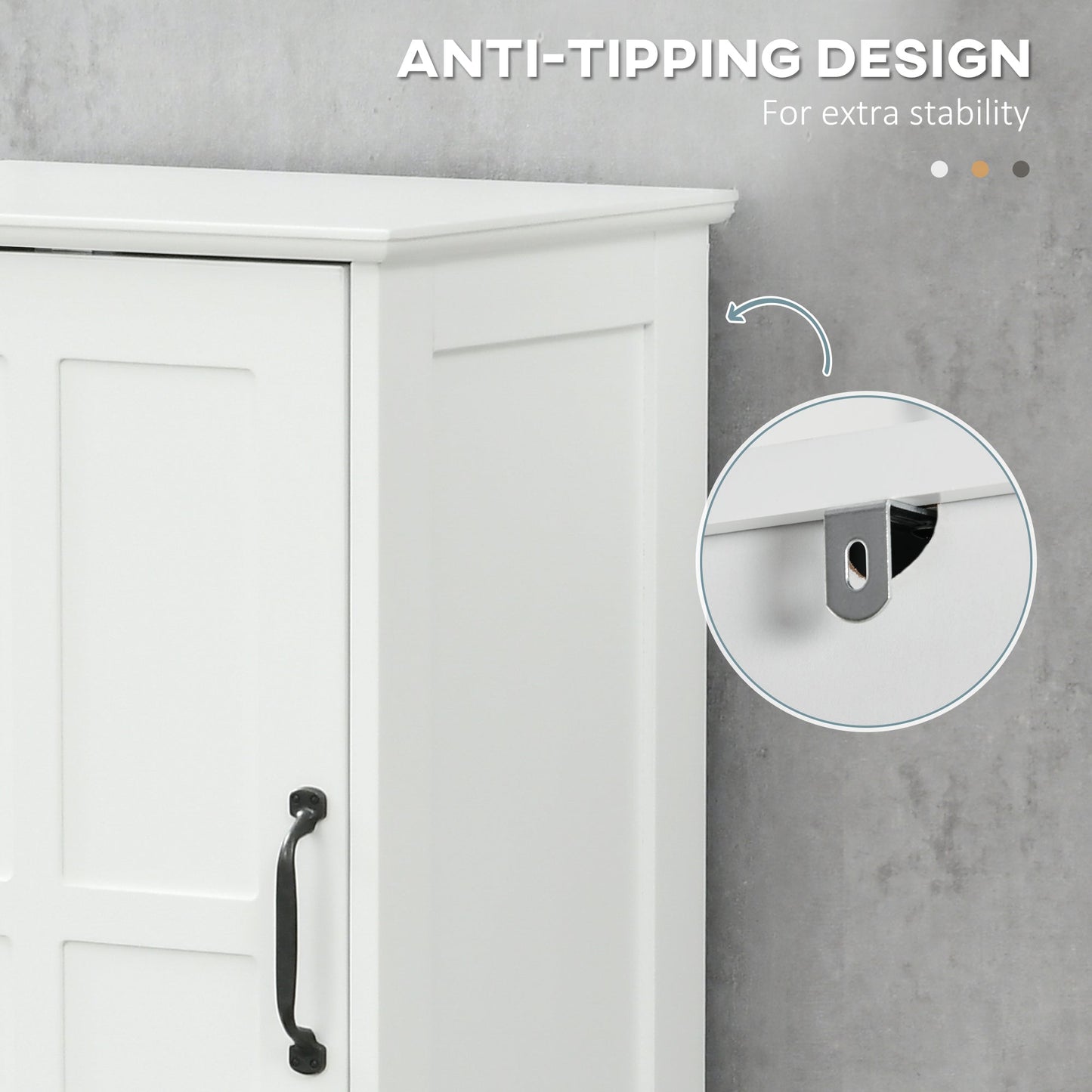 kleankin Modern Bath Cabinet, Slim Storage for Small Spaces