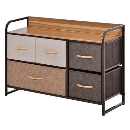 HOMCOM Colorful 5-Drawer Dresser for Nursery, Steel Frame