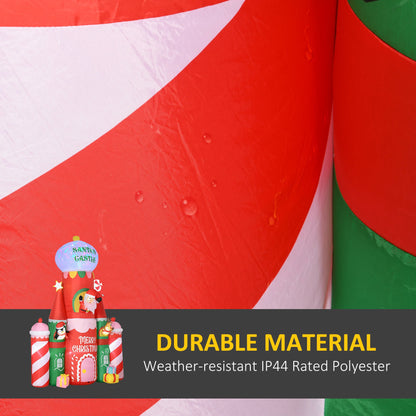 HOMCOM 10 Ft Flashing LED Inflatable Candy Castle Christmas