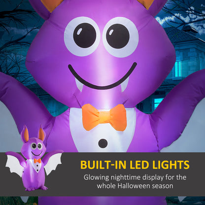Outsunny Halloween Inflatable Bat, 6ft LED-Lit Yard & Garden