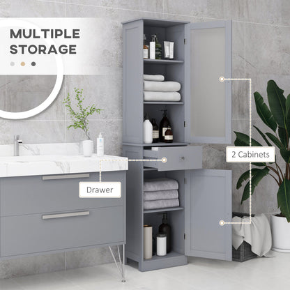Modern kleankin Tall Narrow Bathroom Cabinet for Small Baths